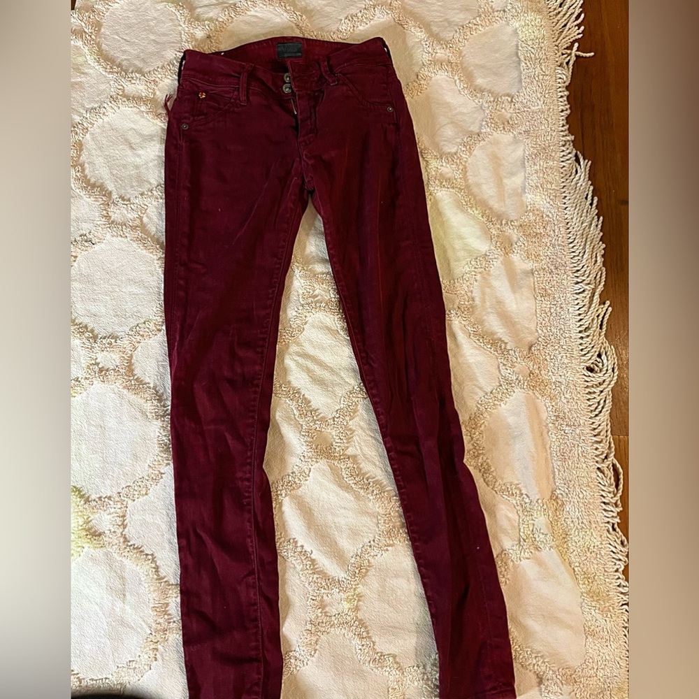 Maroon red skinny jeans size 26